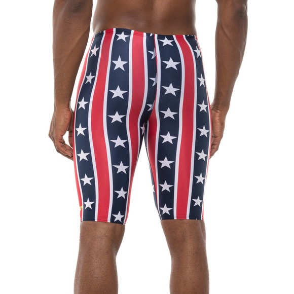 Speedo Men's Jammer Swimsuit 32 Red White Blue Star Lane ProLT Fabric MSRP$33 - Picture 7 of 8